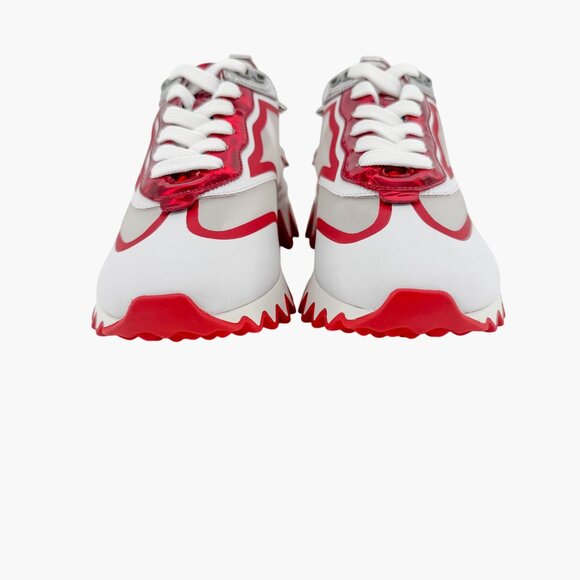 Christian Louboutin Sharkina Mesh Sneakers Size 37 US 7 White Red Loubishark 49 - Picture 7 of 15